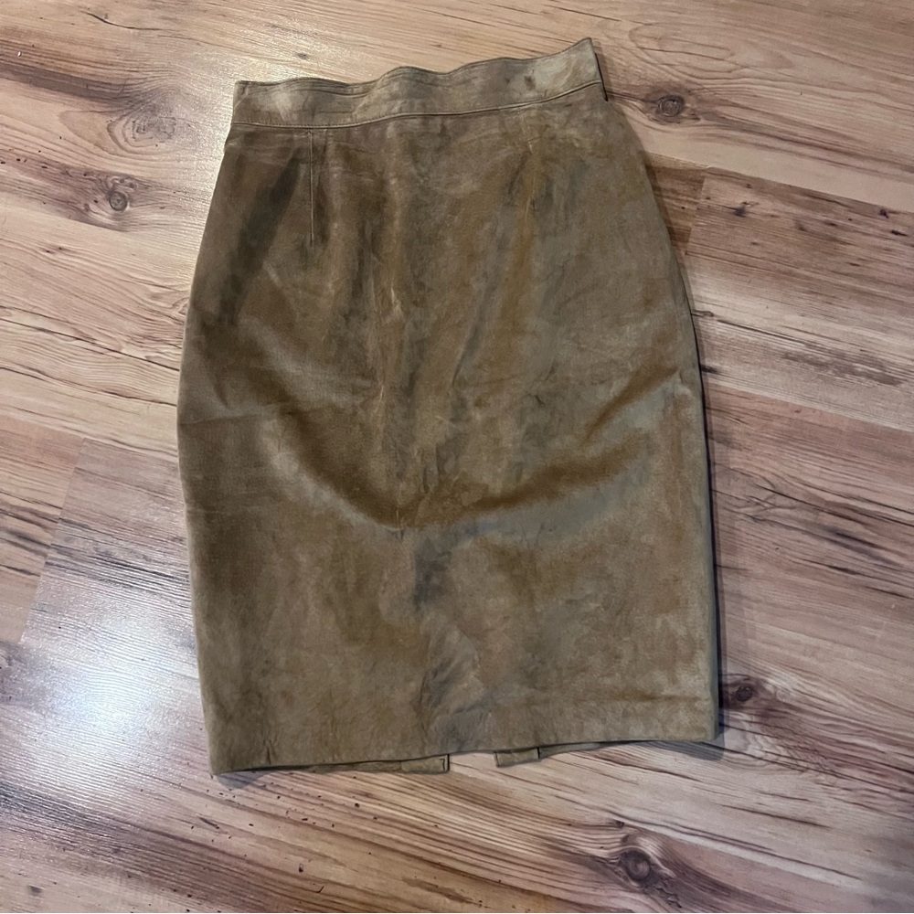 Danier Brown Suede Pencil Skirt